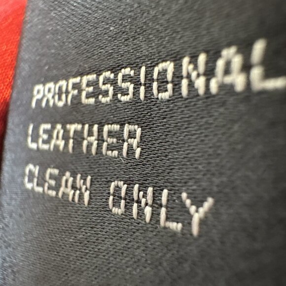 LNR Womens Red Leather Jacket With Zipper Front & High Collar XL - Picture 12 of 14